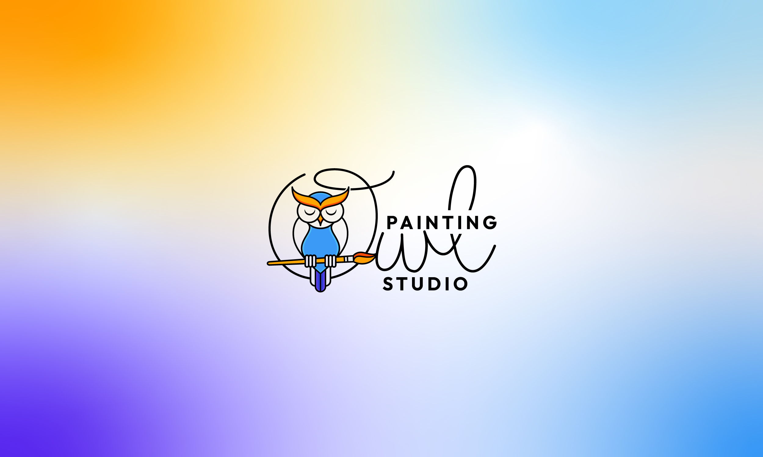Owl Painting Studio Logo Design
